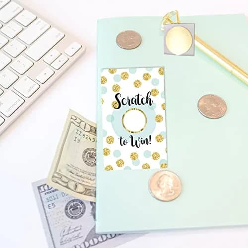 KRUCVOJO Gold Blank Gift Certificate Scratch Off Cards | 50 Cards & 50 Labels (2" x 3.5") thumbnail 2