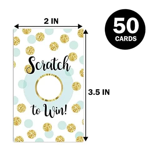 KRUCVOJO Gold Blank Gift Certificate Scratch Off Cards | 50 Cards & 50 Labels (2" x 3.5") thumbnail 3