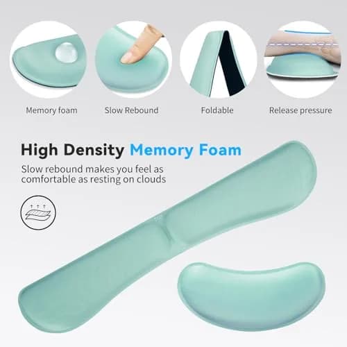 ZIBLY Wrist Rest Keyboard and Mouse Set - Ergonomic Memory Foam Support for Work & Gaming thumbnail 4