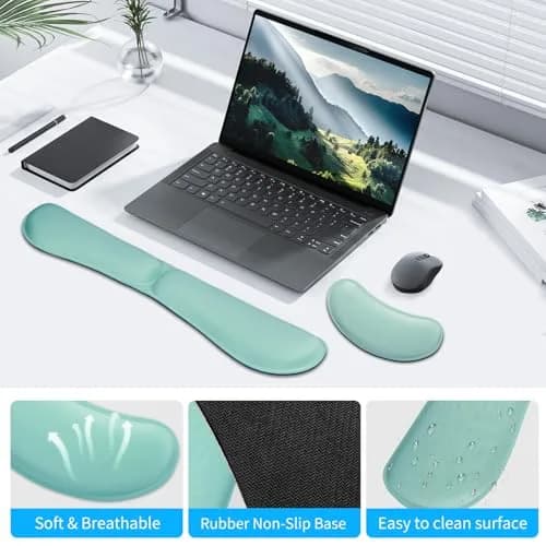 ZIBLY Wrist Rest Keyboard and Mouse Set - Ergonomic Memory Foam Support for Work & Gaming thumbnail 6