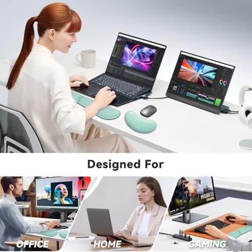 ZIBLY Wrist Rest Keyboard and Mouse Set - Ergonomic Memory Foam Support for Work & Gaming thumbnail 7