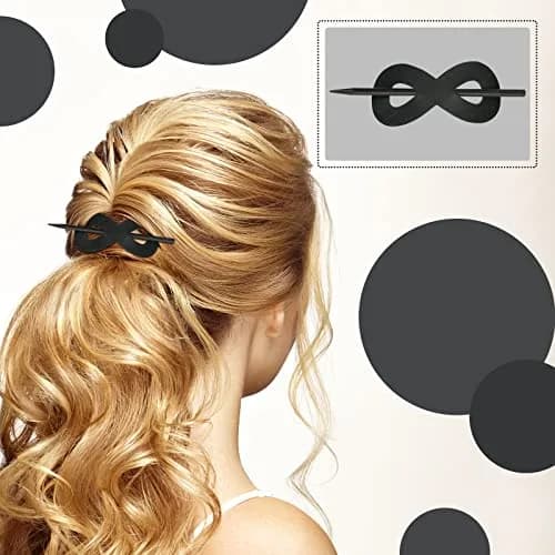 UHOMENY Leather Hair Barrette with Stick | Elegant 3-Piece Set for Women & Girls thumbnail 5