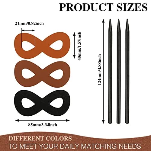 UHOMENY Leather Hair Barrette with Stick | Elegant 3-Piece Set for Women & Girls thumbnail 3