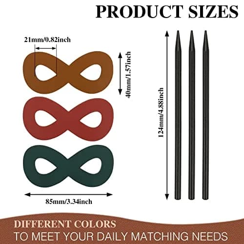 UHOMENY Leather Hair Barrettes 3 Pack | Elegant Faux Leather Hair Clips for Women thumbnail 3