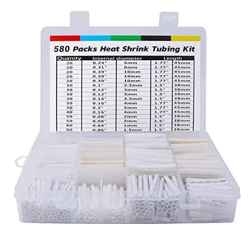 ASHINER 580PCS White Heat Shrink Tubing Kit | Durable Electrical Insulation & Repairs thumbnail 1
