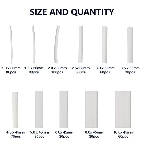 ASHINER 580PCS White Heat Shrink Tubing Kit | Durable Electrical Insulation & Repairs thumbnail 2