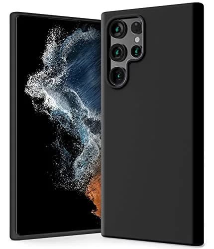 GOOSPERY Liquid Silicone Compatible with Samsung Galaxy S22 Ultra Case, Silky-Soft Touch Full Body Protection Shockproof Cover Case with Soft Microfiber Lining (Black) | Full Coverage Shockproof thumbnail 1