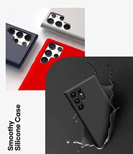 GOOSPERY Liquid Silicone Compatible with Samsung Galaxy S22 Ultra Case, Silky-Soft Touch Full Body Protection Shockproof Cover Case with Soft Microfiber Lining (Black) | Full Coverage Shockproof thumbnail 7