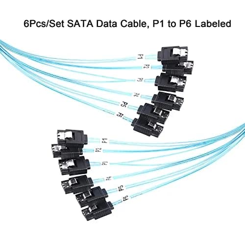 ADCAUDX SATA-III Cable 1M (3.3ft) 6Gbps, 6-Pack Braided Nylon Data Cable | Secure Locking Latch for Internal Drives thumbnail 4