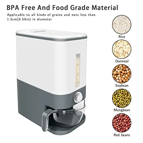Lenwi Food Storage Container Large | BPA-Free Kitchen Pantry Organization (25 lbs, Grey) thumbnail 2