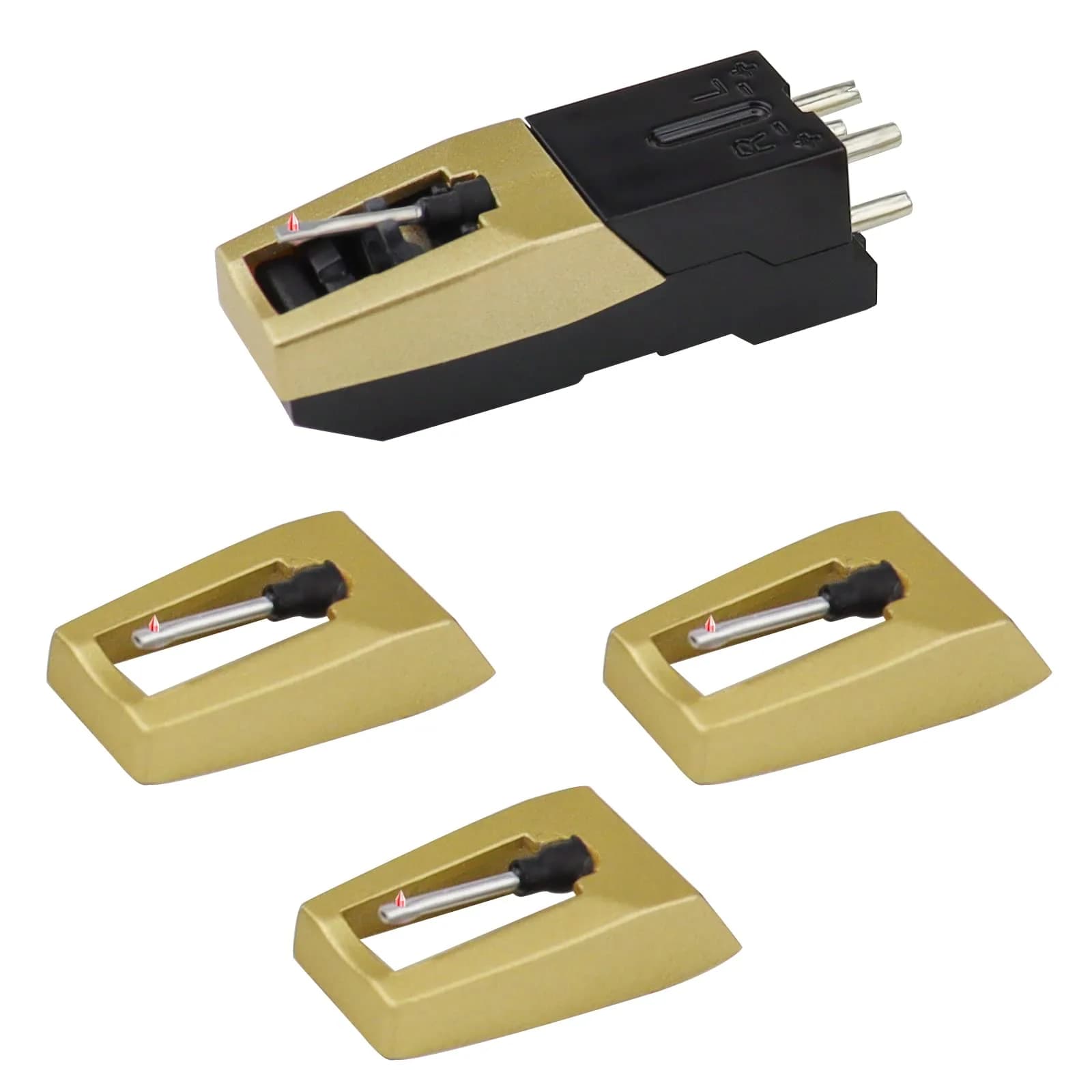 banpa Gold Turntable Cartridge with Diamond Stylus Replacement | Fits Crosley, ION, Pyle, Jensen, Victola, Teac & More — Gold
