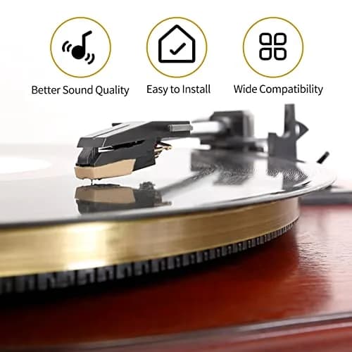 banpa Gold Turntable Cartridge with Diamond Stylus Replacement | Fits Crosley, ION, Pyle, Jensen, Victola, Teac & More thumbnail 7