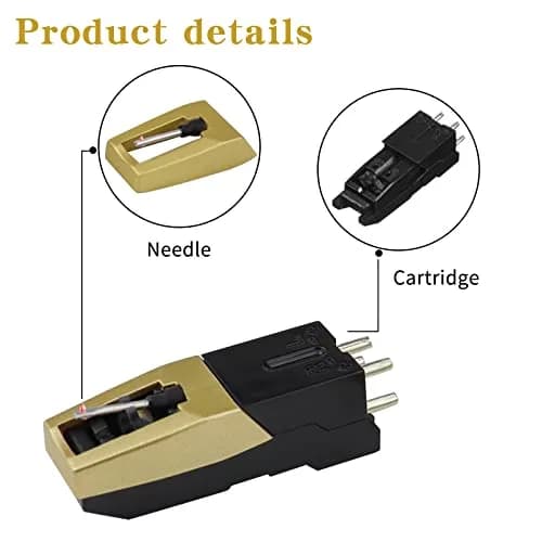 banpa Gold Turntable Cartridge with Diamond Stylus Replacement | Fits Crosley, ION, Pyle, Jensen, Victola, Teac & More thumbnail 3