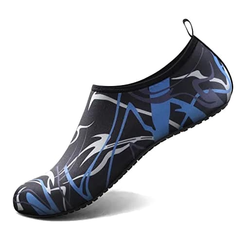 ATHMILE Water Shoes for Women Men Quick-Dry Aqua Socks with Non-Slip Sole, Blue-White-W019 (US Women 7-8 / Men 6-7) thumbnail 1