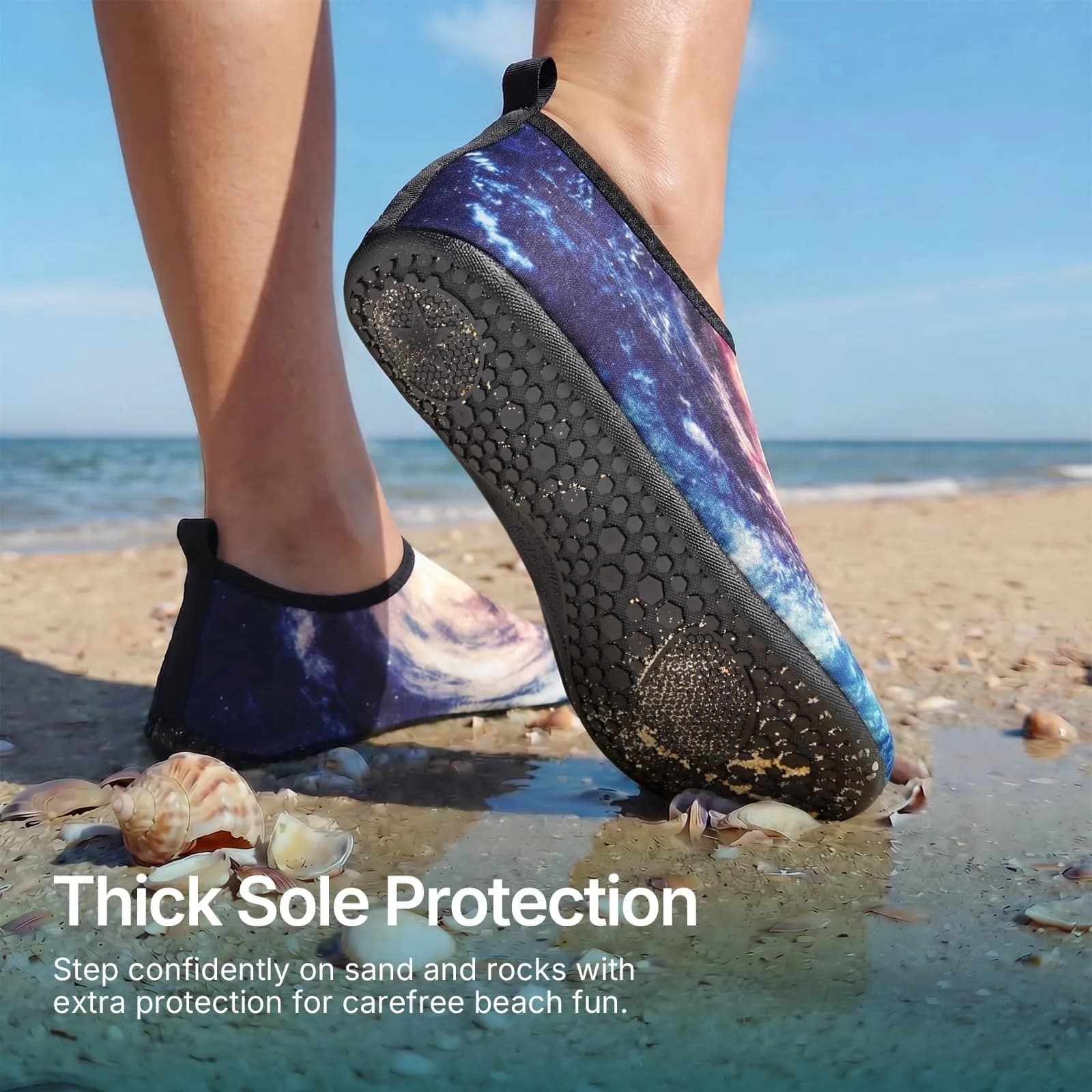 ATHMILE Water Shoes for Women & Men - Quick Dry Aqua Socks with Non-Slip Sole (US Women 11.5-12.5/Men 10.5-11.5) - view 2