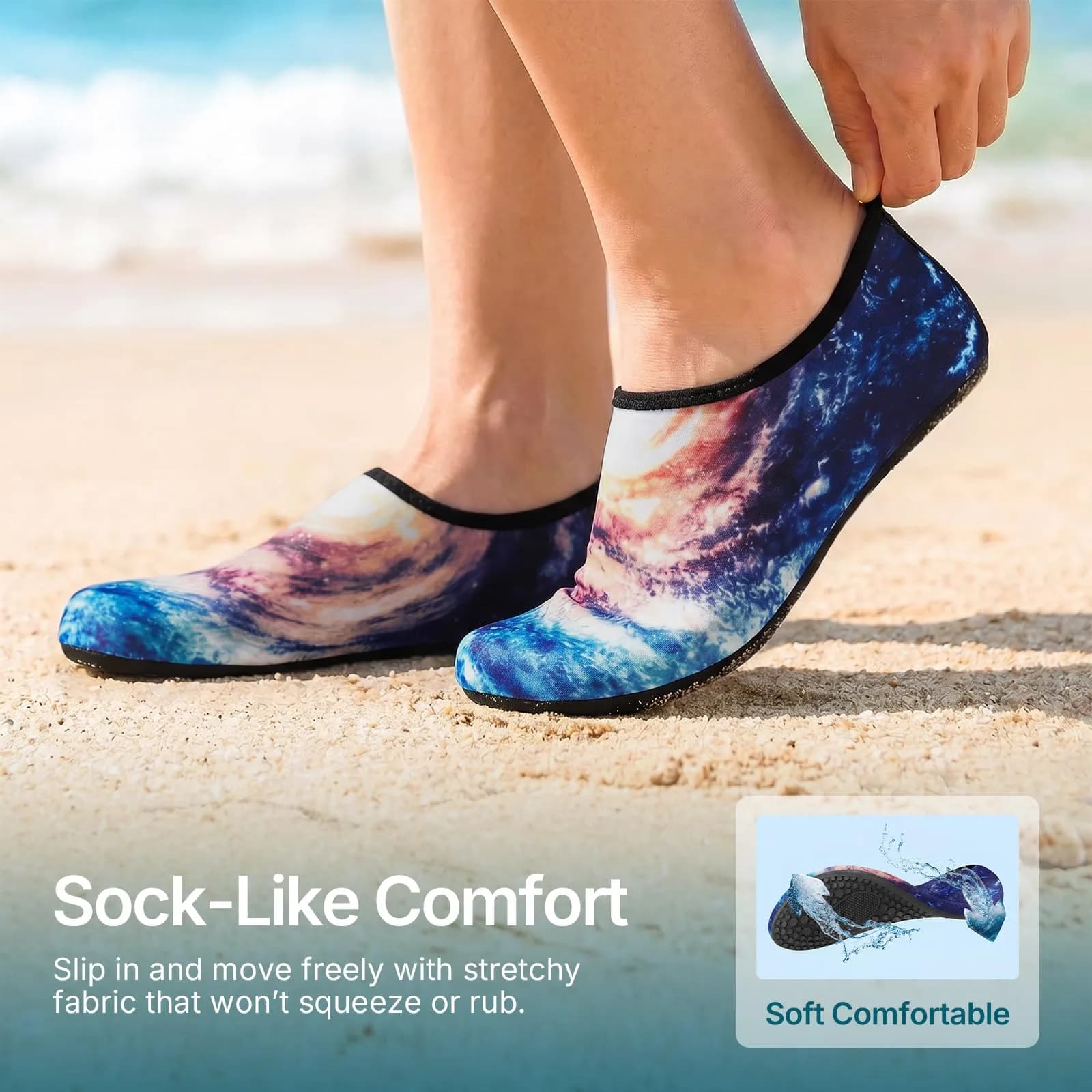 ATHMILE Water Shoes for Women & Men - Quick Dry Aqua Socks with Non-Slip Sole (US Women 11.5-12.5/Men 10.5-11.5) - view 4