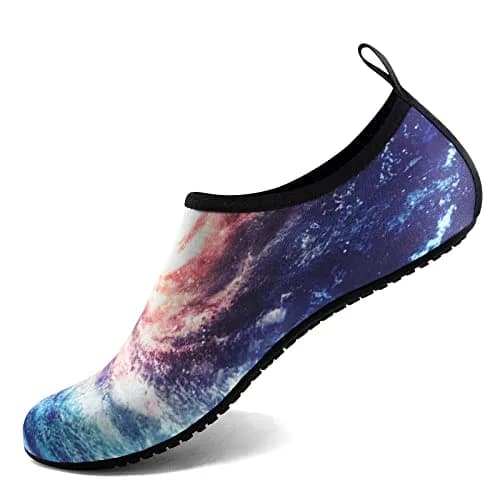 ATHMILE Quick-Dry Water Shoes for Women & Men, Galaxy Print, 25cm (9.84in) | Breathable Barefoot Aqua Socks for Beach & Pool thumbnail 1