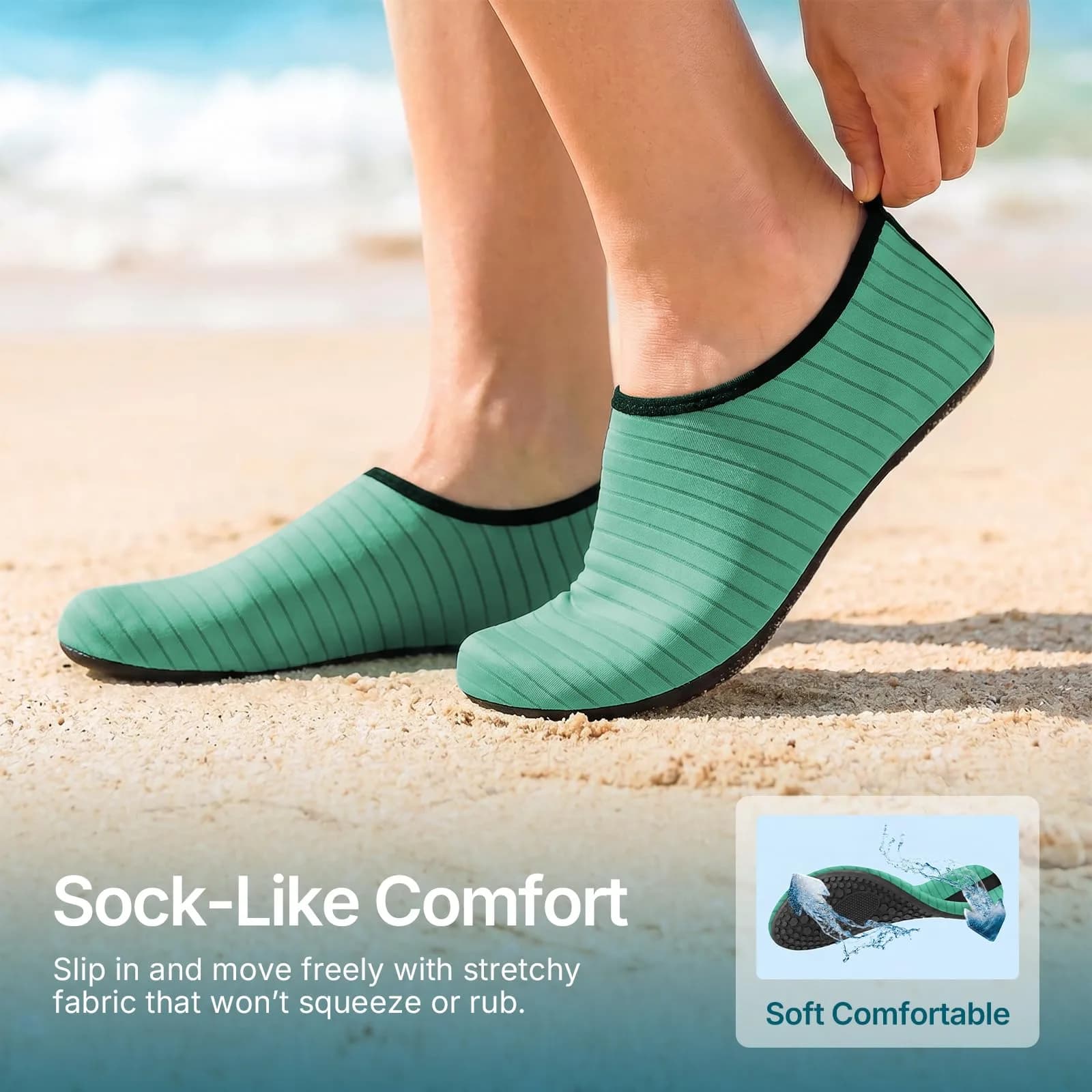 ATHMILE Quick-Dry Water Shoes for Women & Men | 22.3cm (8.78in) Width - view 4