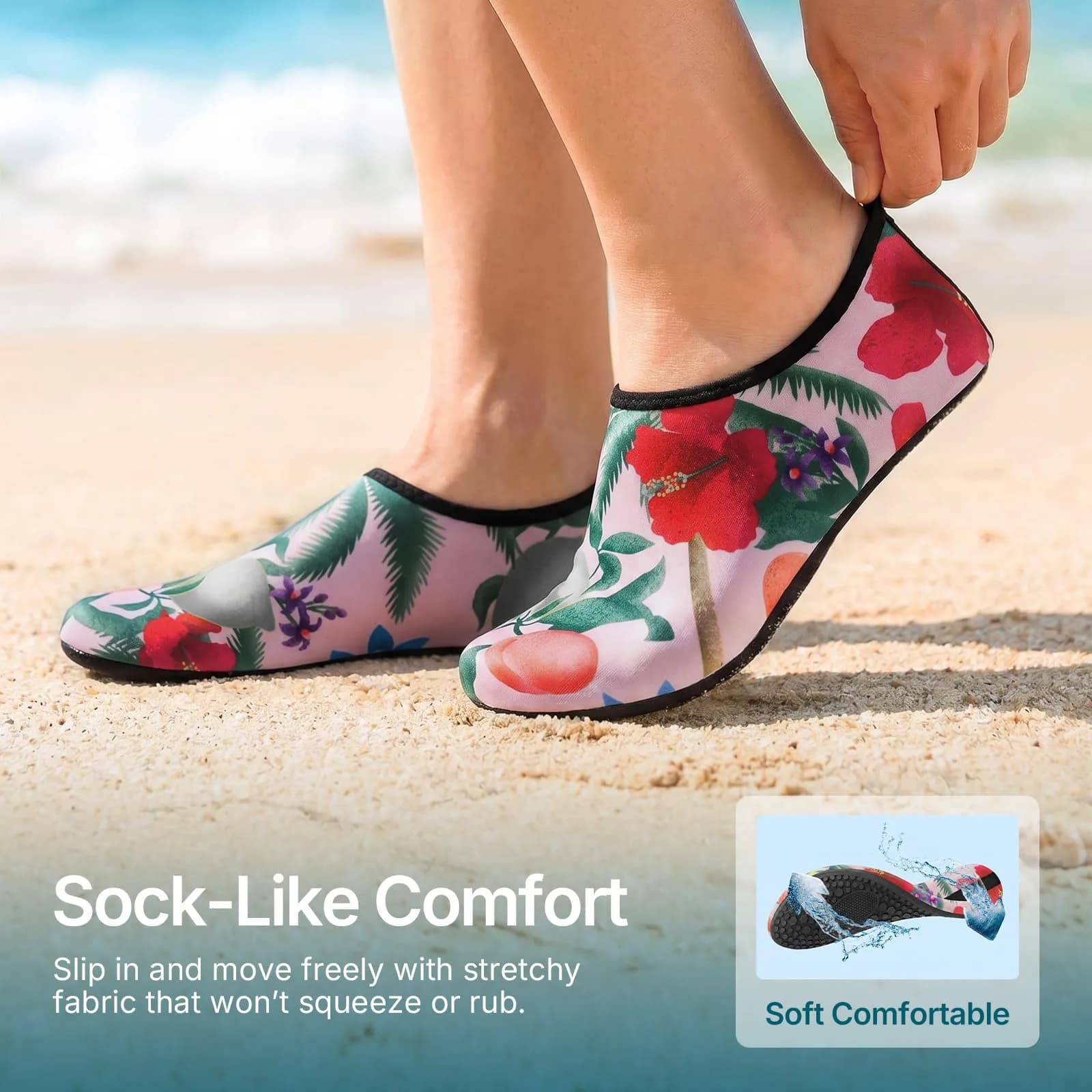 ATHMILE Water Shoes for Women & Men - Quick-Dry Aqua Socks with Non-Slip Sole (US Women 8.5-9.5 / Men 7.5-8.5) - view 4