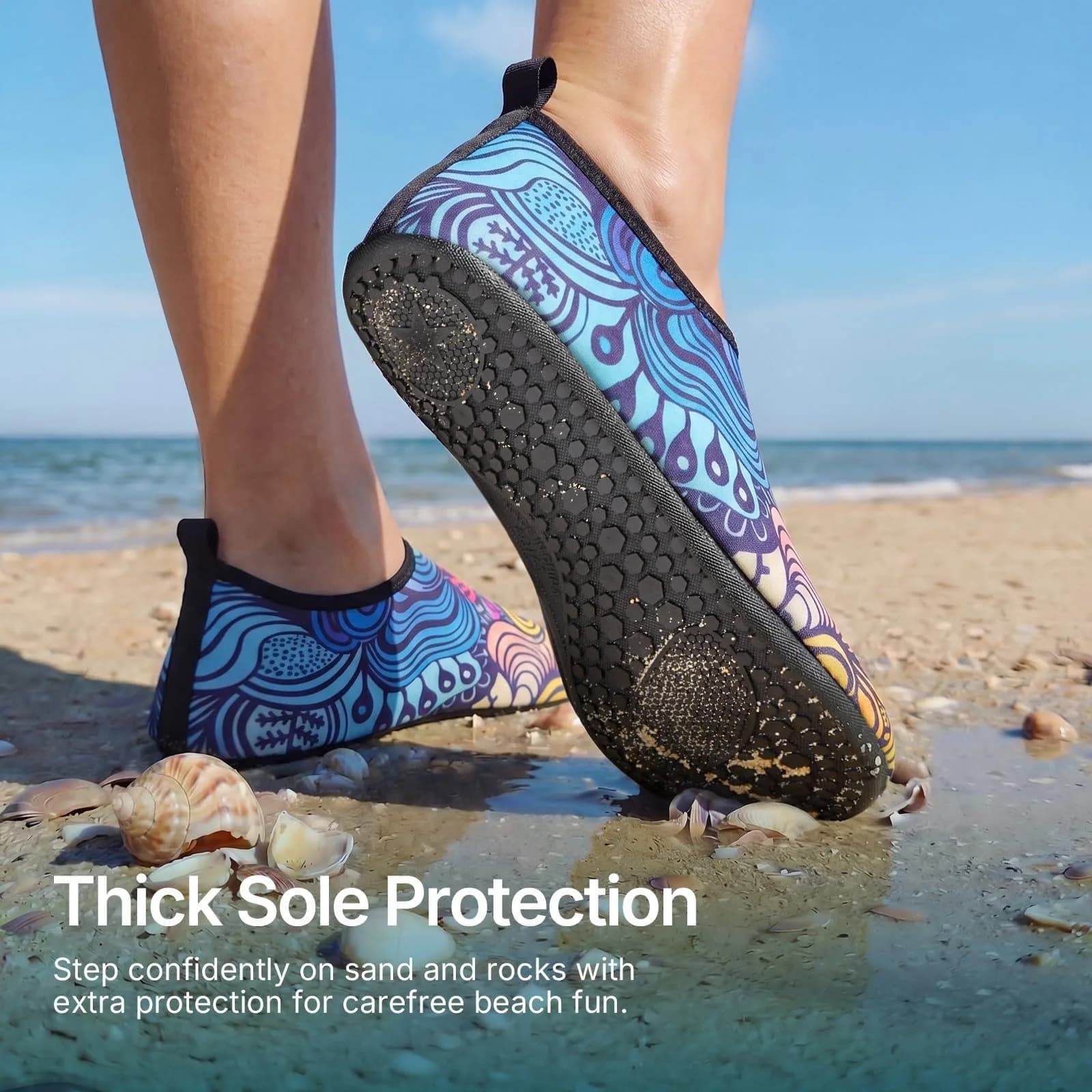 ATHMILE Water Shoes for Women & Men Quick-Dry Aqua Socks (US Women's 7-8 / Men's 6-7) | Breathable Barefoot Beach Footwear - view 2