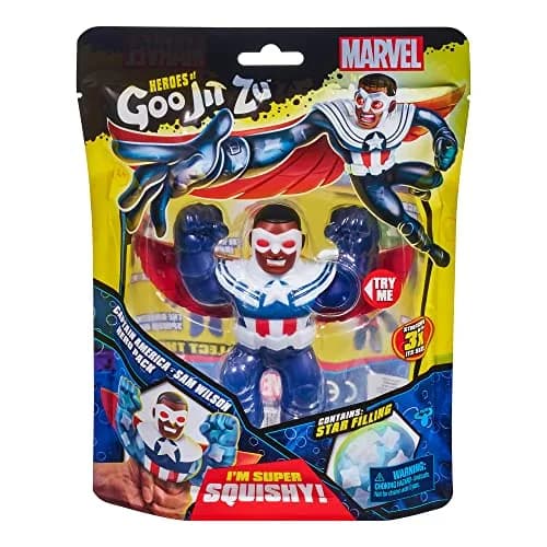 Heroes of Goo Jit Zu Marvel Captain America - Sam Wilson Squishy Toy Figure 11.43 cm (4.5 inches) | ASTM Tested thumbnail 5