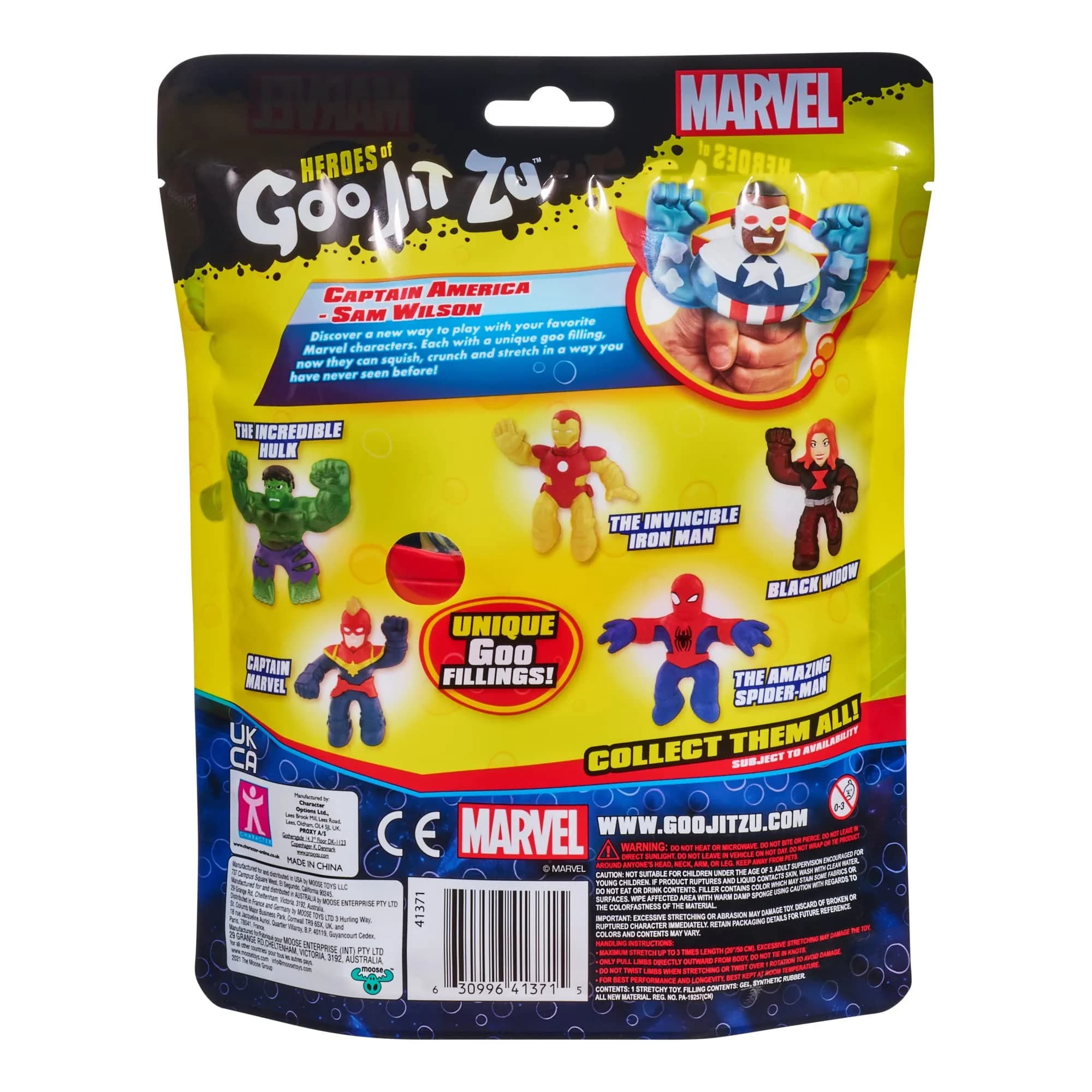 Heroes of Goo Jit Zu Marvel Captain America - Sam Wilson Squishy Toy Figure 11.43 cm (4.5 inches) | ASTM Tested - view 6