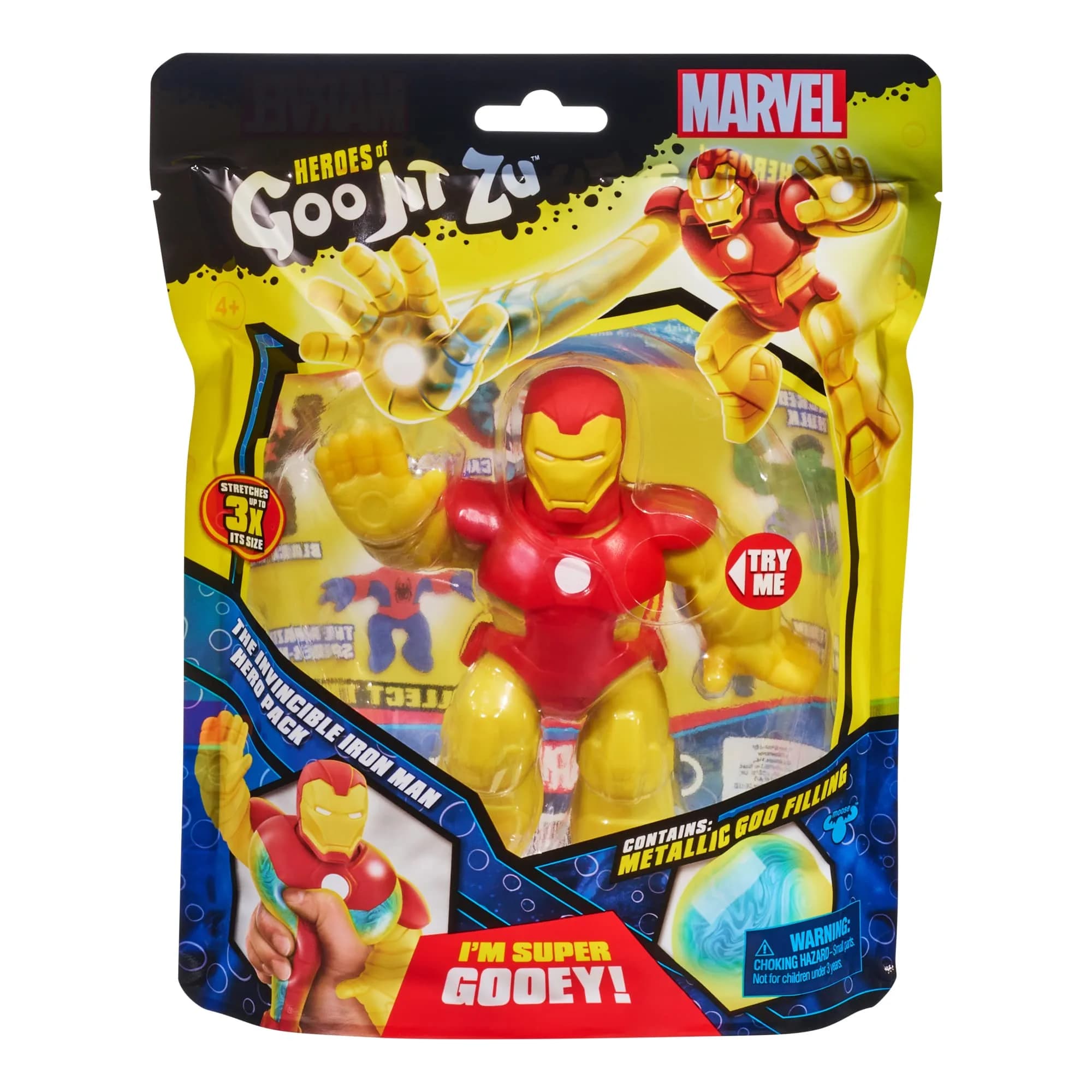 Heroes of Goo Jit Zu Marvel Invincible Iron Man Gooey Toy Figure 11.43 cm (4.5 inches) | ASTM-Tested Non-Toxic Toy - view 4