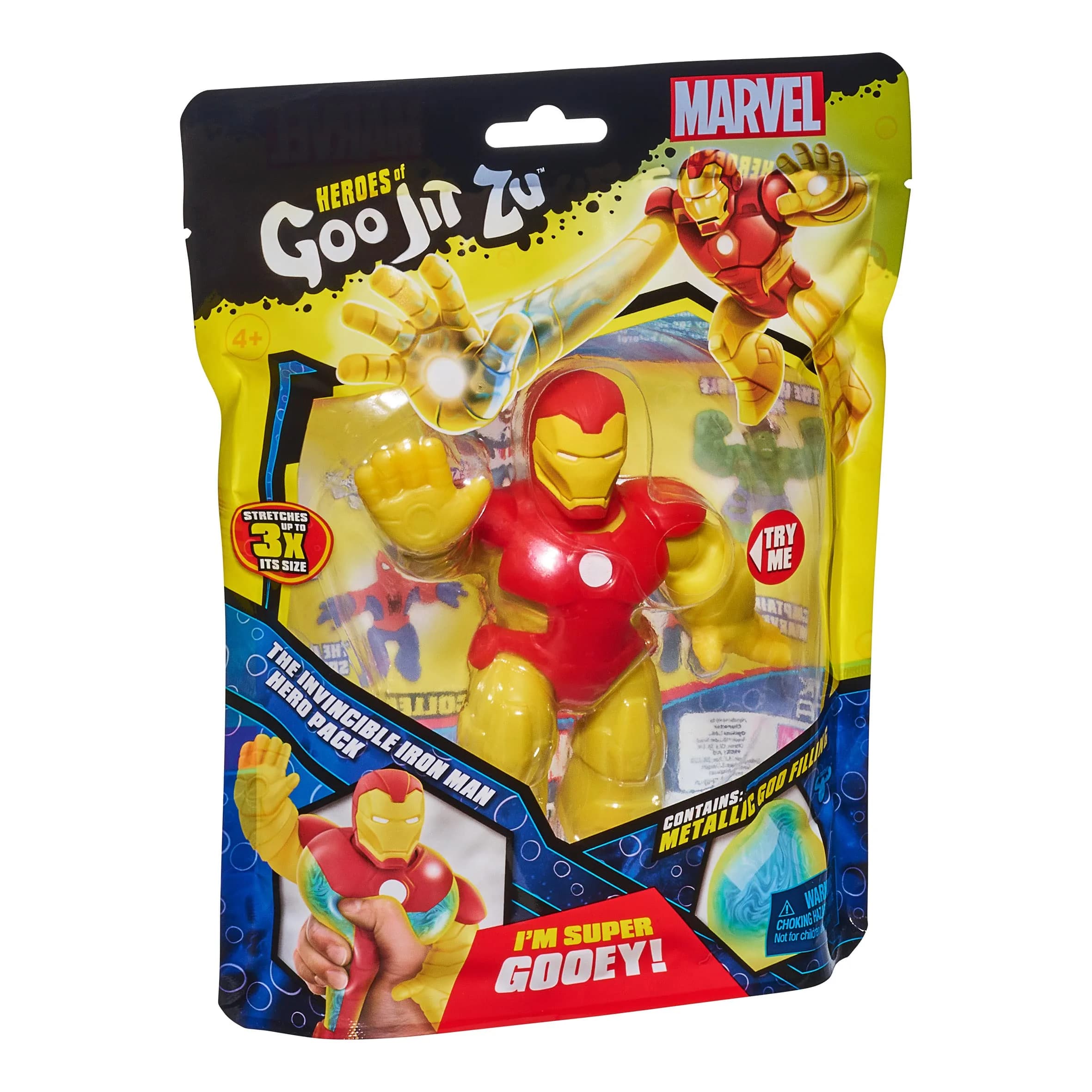 Heroes of Goo Jit Zu Marvel Invincible Iron Man Gooey Toy Figure 11.43 cm (4.5 inches) | ASTM-Tested Non-Toxic Toy - view 3