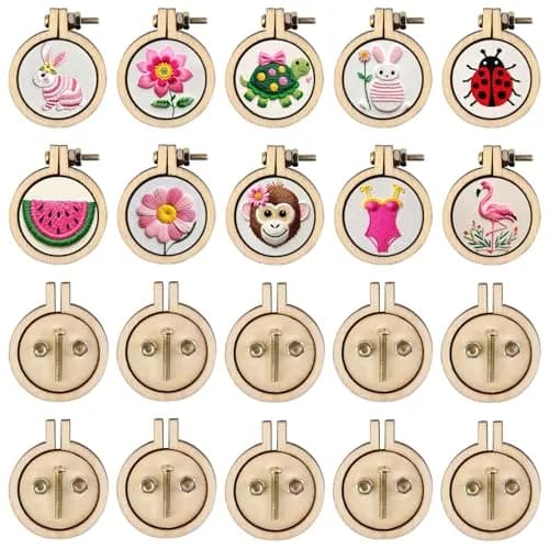 Framendino Mini Embroidery Hoops Wood Round Cross Stitch for Crafts Jewelry 20 Pack (2.9 cm / 2.5 cm) thumbnail 1