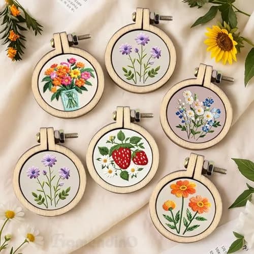 Framendino Mini Embroidery Hoops Wood Round Cross Stitch for Crafts Jewelry 20 Pack (2.9 cm / 2.5 cm) thumbnail 7