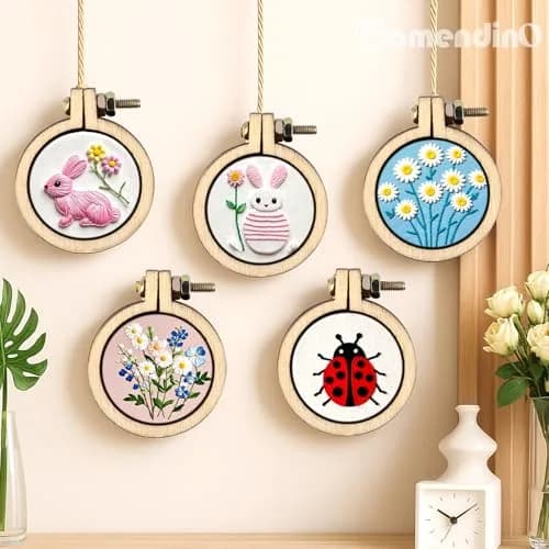 Framendino Mini Embroidery Hoops Wood Round Cross Stitch for Crafts Jewelry 20 Pack (2.9 cm / 2.5 cm) thumbnail 9
