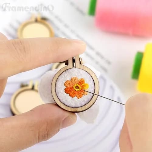 Framendino Mini Embroidery Hoops Wood Round Cross Stitch for Crafts Jewelry 20 Pack (2.9 cm / 2.5 cm) thumbnail 3