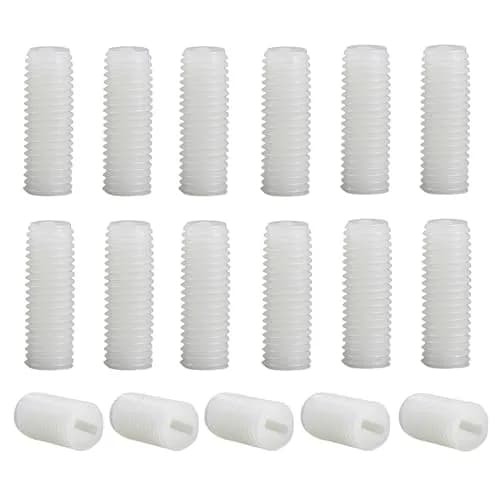 NACX M4 x 10mm Slotted Head Set Screws | Plastic Headless Grub Screws in White Nylon thumbnail 1