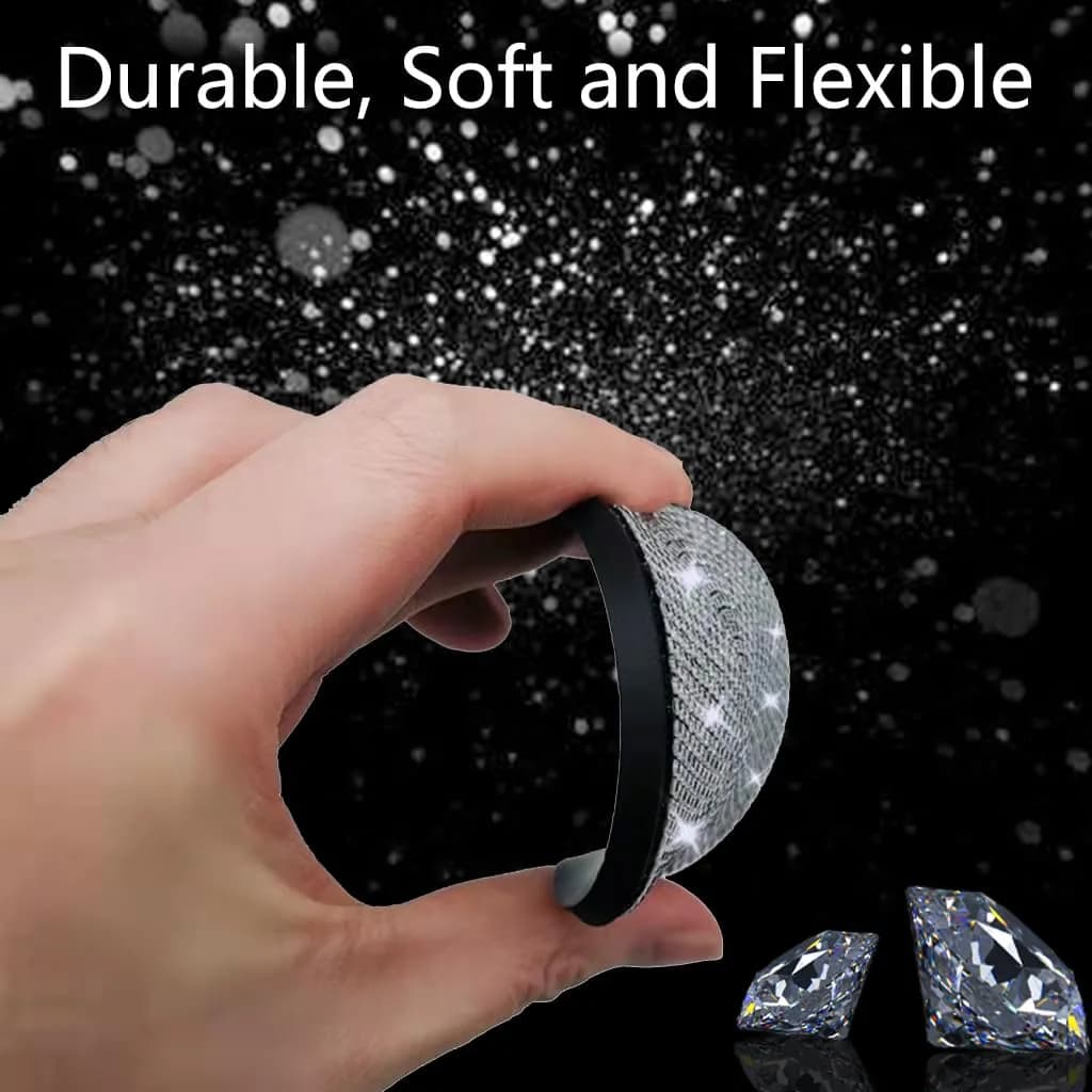 NBTEPEM Bling Car Cup Holder Coasters 2.75 inch (7 cm) - Set of 2 White Crystal | Universal Fit Automotive Interior Accessories - view 4