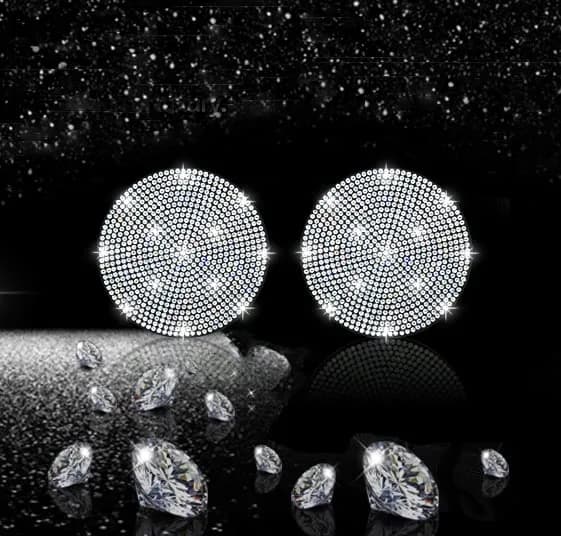 NBTEPEM Bling Car Cup Holder Coasters 2.75 inch (7 cm) - Set of 2 White Crystal | Universal Fit Automotive Interior Accessories - view 7