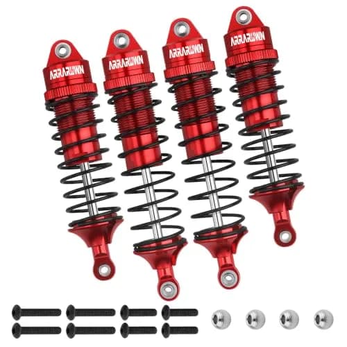 ARRAROWN 4PCS RC Car Shock Set 100mm/90mm Front & 115mm/105mm Rear | CNC Machined Alloy Upgrade thumbnail 7
