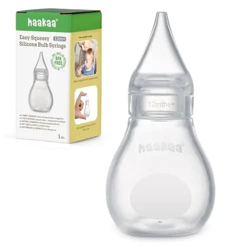 Haakaa Silicone Baby Nasal Aspirator, Nose Bulb Syringe | Gentle Mucus Removal for Infants thumbnail 1