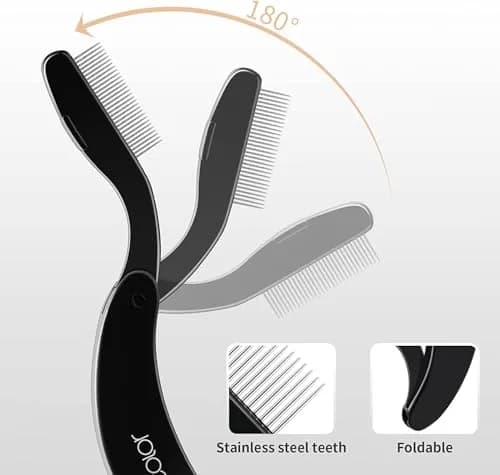 docolor Foldable Eyelash Comb Separator | Metal Comb for Mascara & Brows, Compact & Travel-Friendly thumbnail 4