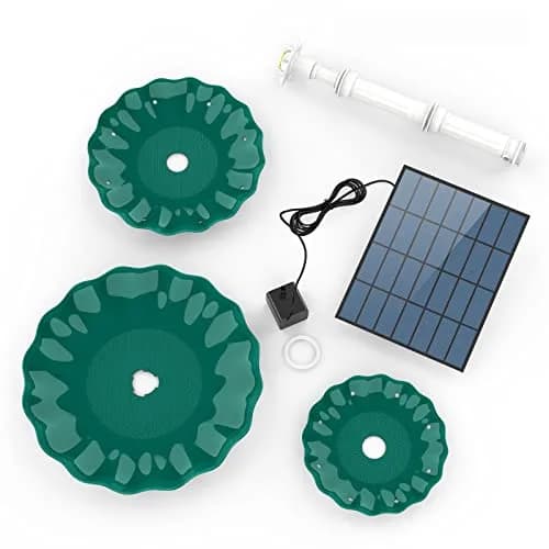 AISITIN 3 Tiered Bird Bath with 3.5W Solar Water Pump & Fountain | Green Plastic thumbnail 8