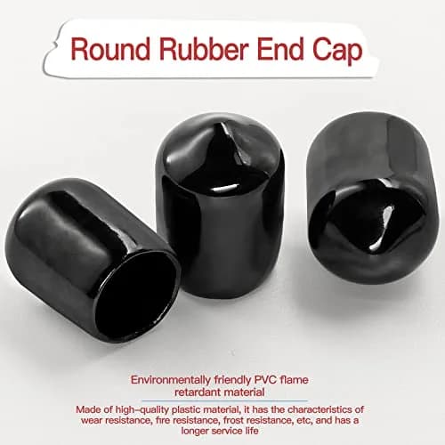 Jamiikury Rubber End Caps 120PCS | 9.5mm ID Vinyl Flexible Screw Thread Protectors thumbnail 3