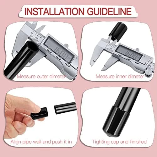 Jamiikury Rubber End Caps 12PCS Black | 16mm ID Round Tube Bolt Cover for Industrial & Scientific Use thumbnail 7