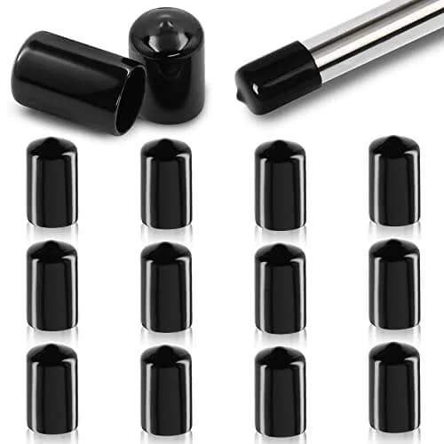 Jamiikury Rubber End Caps 12PCS Black | 16mm ID Round Tube Bolt Cover for Industrial & Scientific Use thumbnail 2