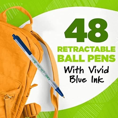 BIC Ecolutions Clic Stic Blue Ballpoint Pens, Medium Point, 48-Count | Smooth Ink Flow thumbnail 3