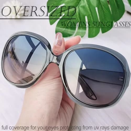 Joopin B15-Clear Grey/Blue Pink Gradient Oversized Butterfly Sunglasses for Women thumbnail 4