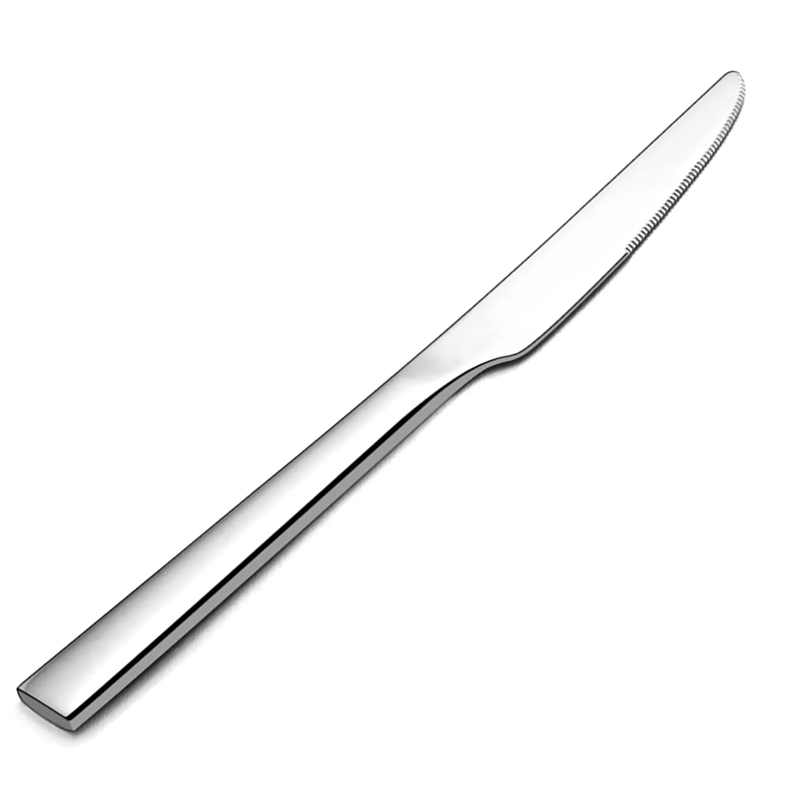 E-far 12-Piece Serrated Steak Knives Set 8.9 Inch | Modern Square Edge, Mirror Finish, Dishwasher Safe — 12 Pcs