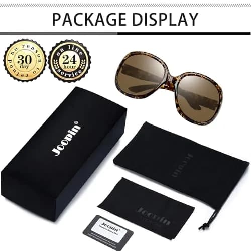 Joopin Oversized Butterfly Sunglasses Women Polarized | UV400 Protection, Tortoise Frame thumbnail 6