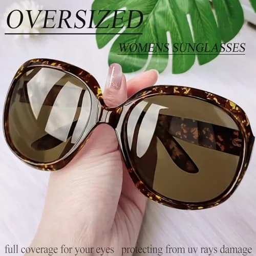 Joopin Oversized Butterfly Sunglasses Women Polarized | UV400 Protection, Tortoise Frame thumbnail 3