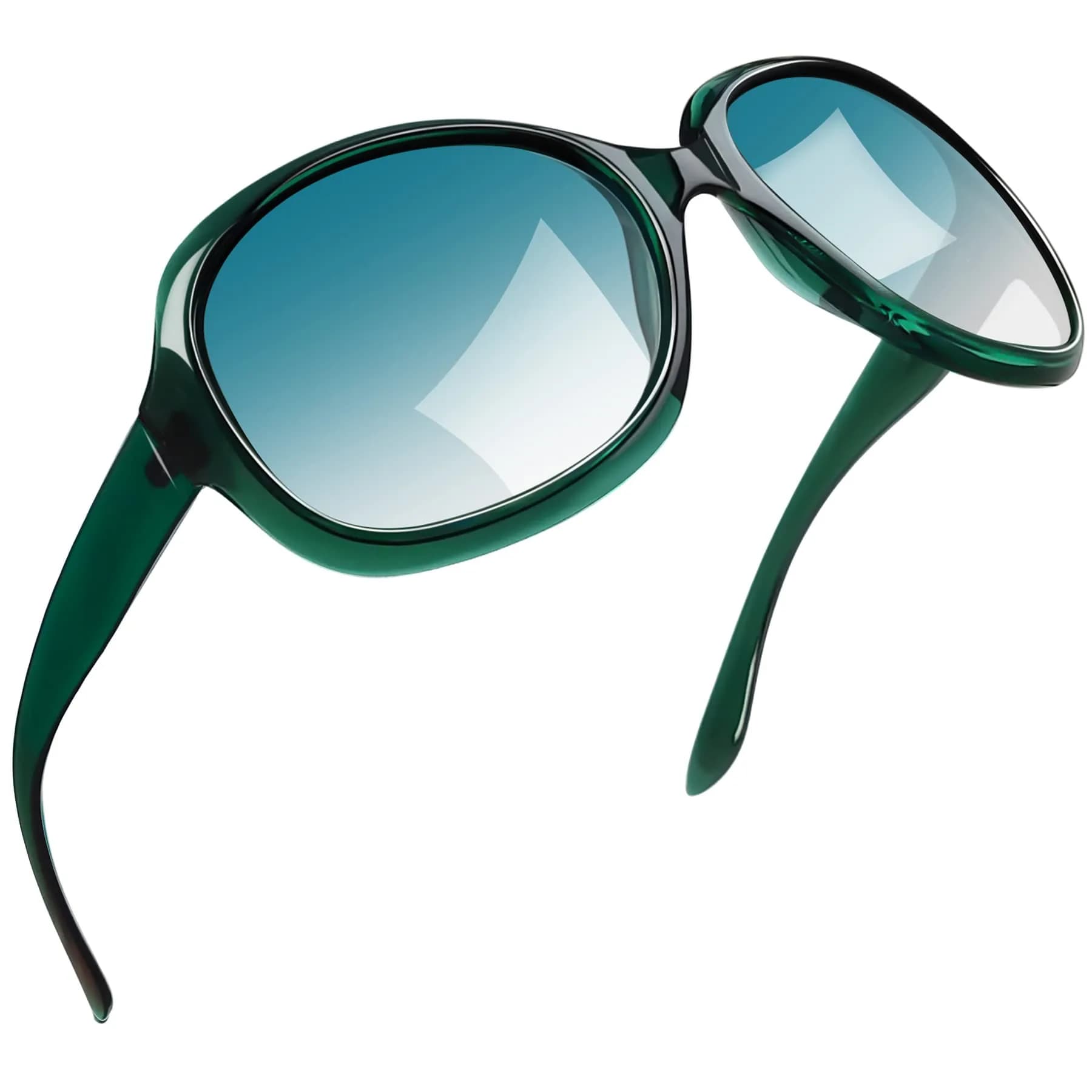 Joopin B17-Clear Green Gradient Oversized Butterfly Sunglasses for Women | Polarized UV400 Protection - main product image