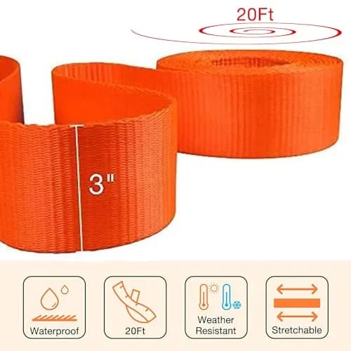 sumpluct Heavy Duty Recovery Tow Strap 3" x 20' (9,072 kg / 20,000 lbs) | Reinforced Loops for Vehicle Recovery thumbnail 3