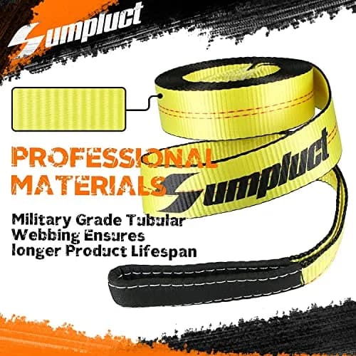 sumpluct Heavy Duty Tow Strap 2" x 20 Ft (4.54 kg / 9072 kg) | Recovery Strap with Reinforced Loops thumbnail 5